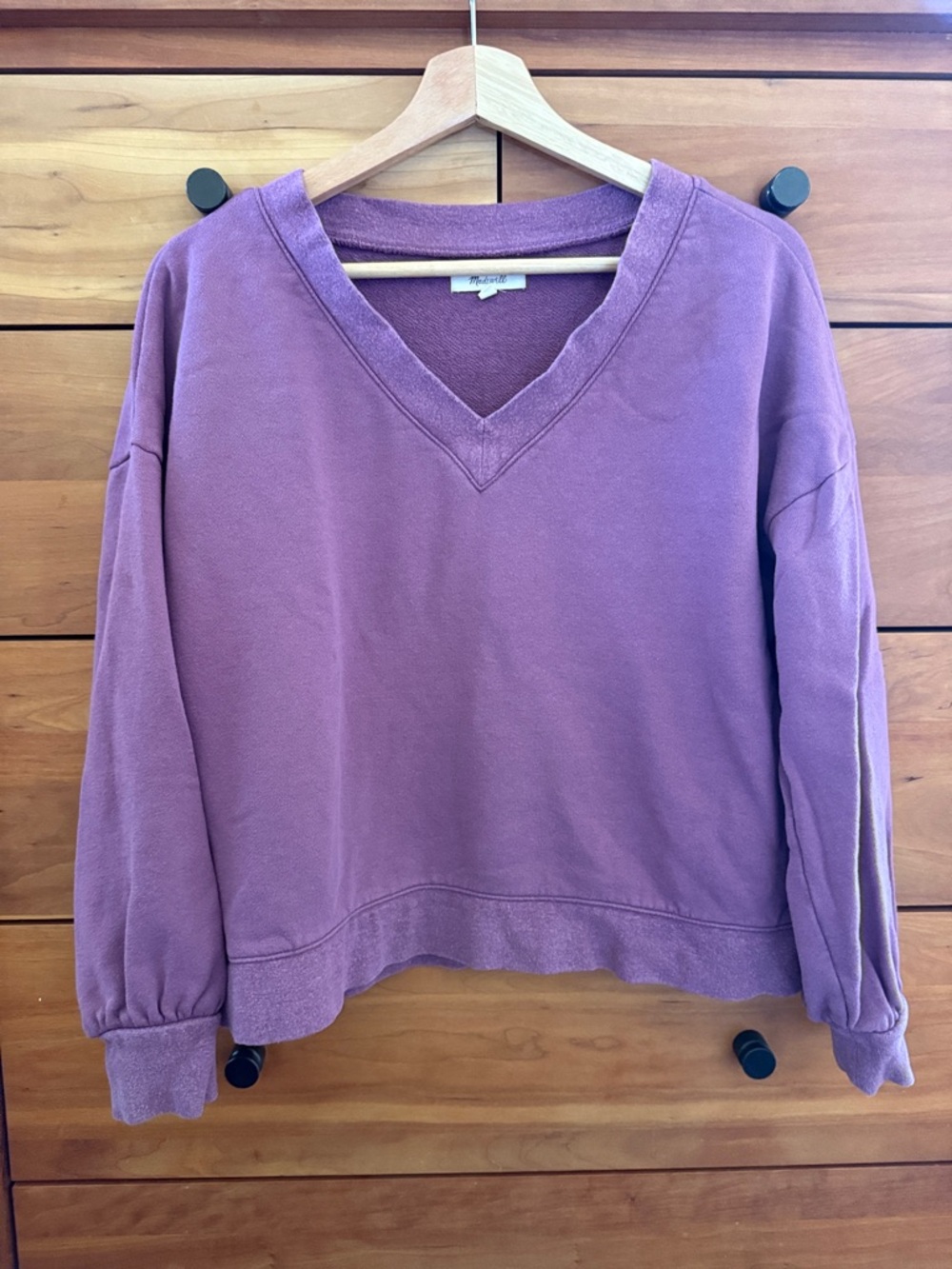 Madewell Lavender V-Neck Pullover Sweatshirt